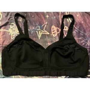 24/7 Comfort Full‎ Figure Black Wirefree Full Coverage Bra, Size 42C